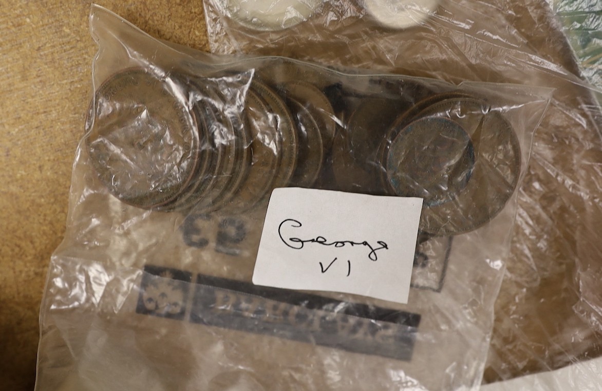 An assortment of British and foreign coins, George III to late 20th century